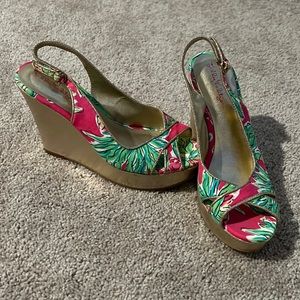 Lilly Pulitzer Wedges; 6; Worn Twice
